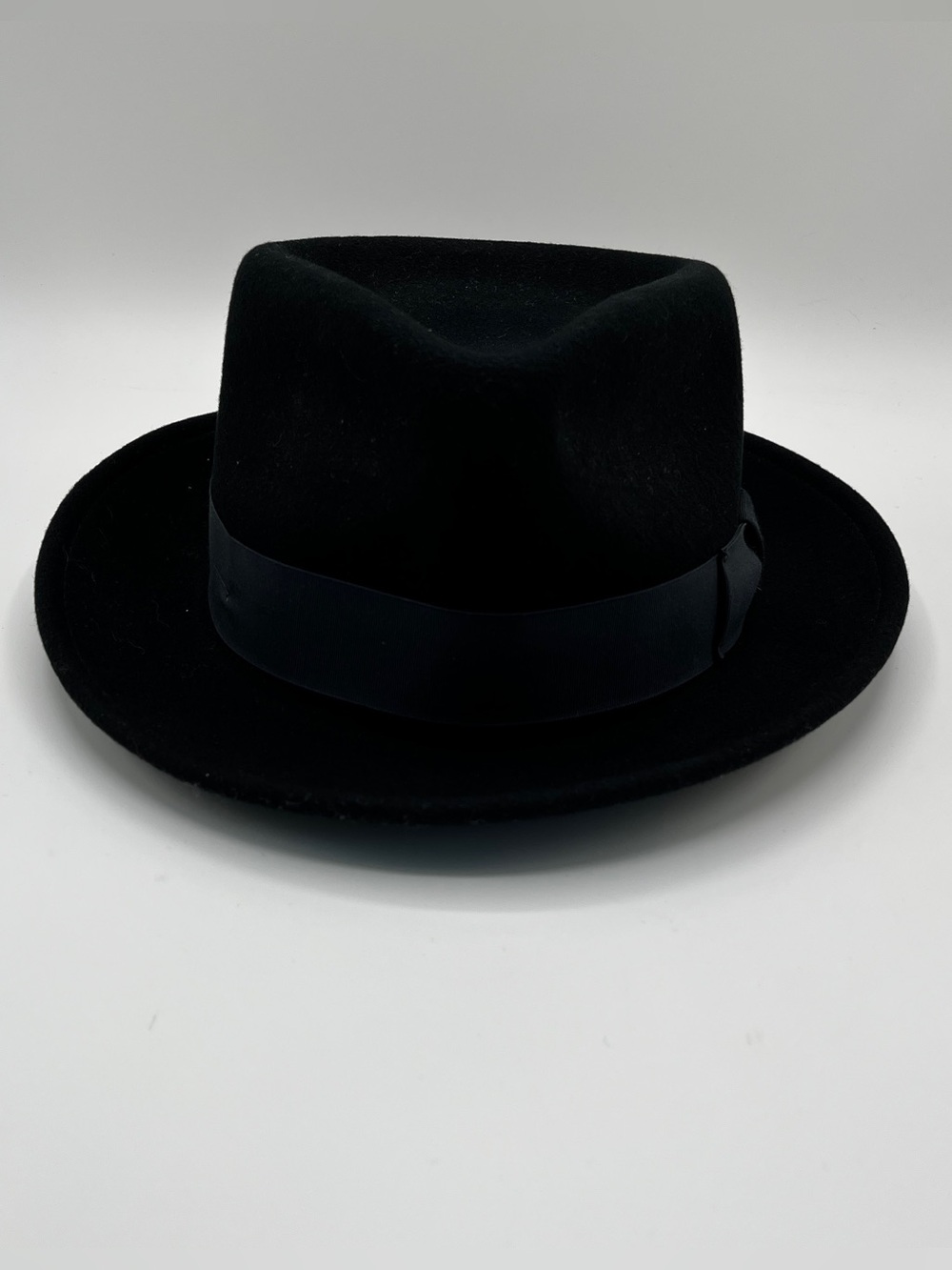 Dorfman Pacific Wool Felt Hat Mens Size XL Black Fedora Band Vintage